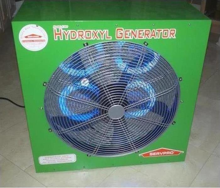 Very large fan with microbe fighting UV lights inside.